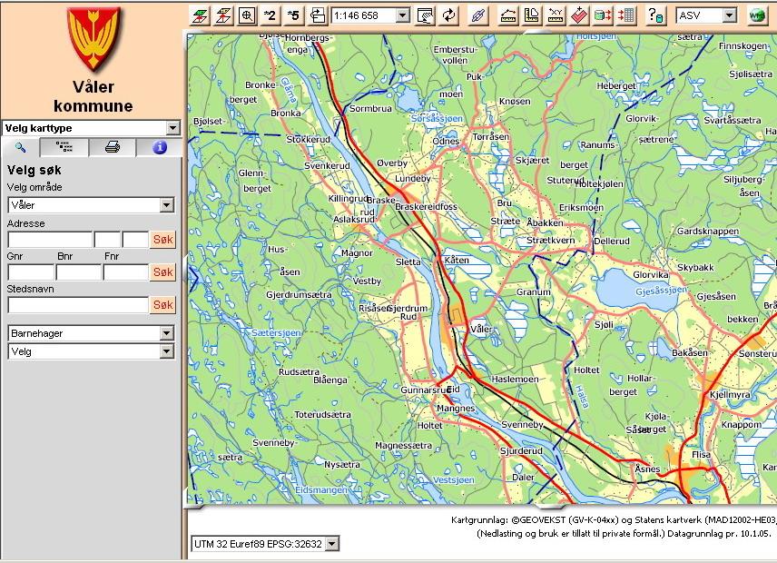 kart våler kommune Selvbetjent kartløsning   Kjøp av digitale kartdata   Våler 